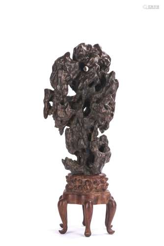Large Chinese Agarwood Carved Scholar's Rock