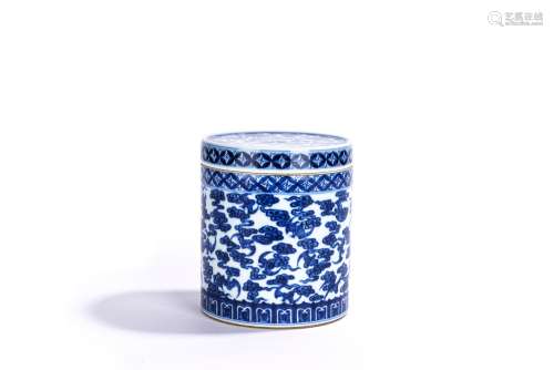 Chinese Blue and White Bats Jar