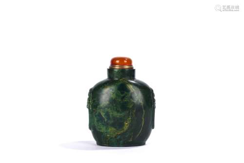 Chinese Green Agate Snuff Bottle