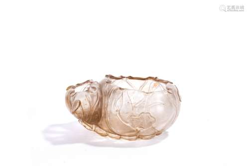 Chinese Crystal Carved Lotus Washer