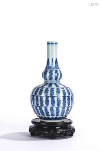 Chinese Blue and White Shou Double Gourd