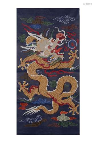 Chinese Kesi Embroidered Dragon Panel