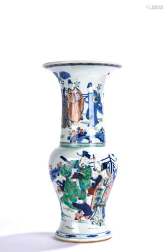 Chinese Famille Verte Official Figures Vase