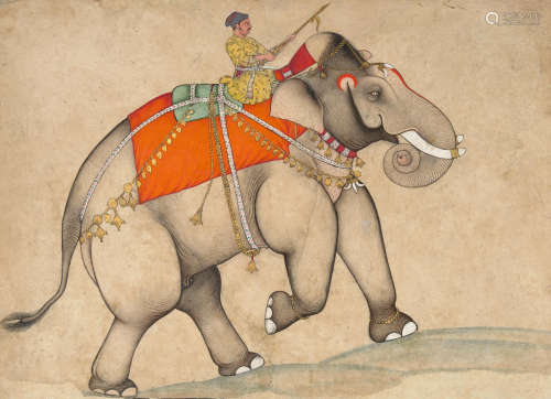 A ROYAL ELEPHANT AND HIS MAHOUT