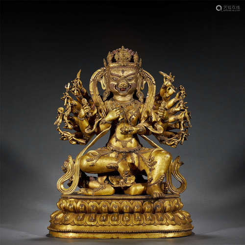 A GILT-BRONZE BUDDHA STATUE