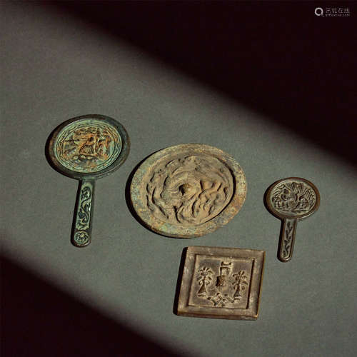 A SET OF BRONZE MIRRORS,HAN/TANG DYNASTY