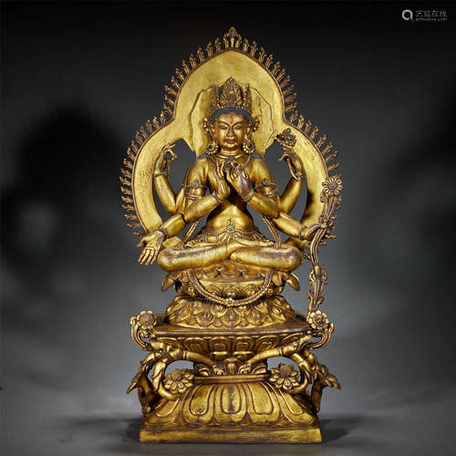 GILT-BRONZE BUDDHA STATUE