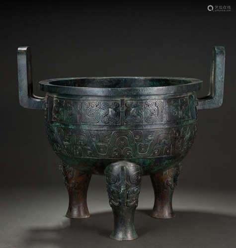 CHINESE BRONZE FOOD VESSEL,DING