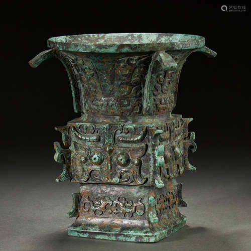 CHINESE BRONZE WINE VESSEL,