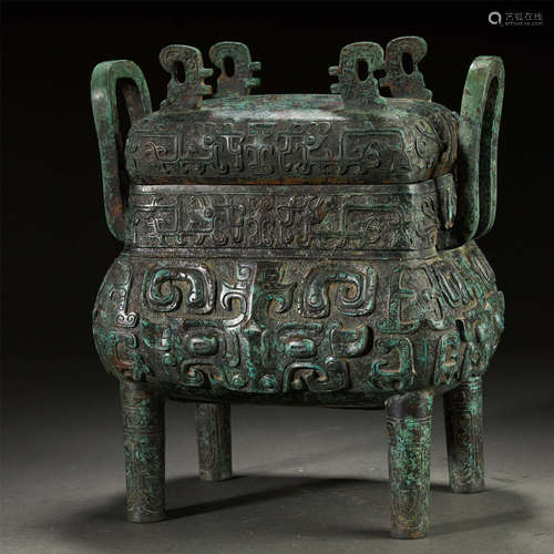 CHINESE BRONZE FOOD VESSEL,DING