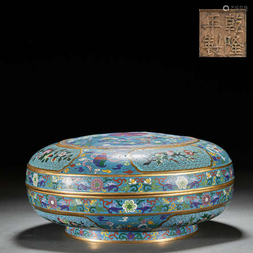 GILT-BRONZE CLOISONNE ENAMEL BOX