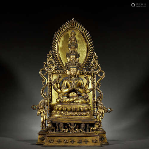 A FINE GILT-BRONZE BUDDHA STATUE