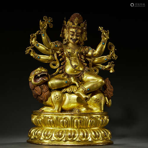 CHINESE GILT-BRONZE BUDDHA STATUE