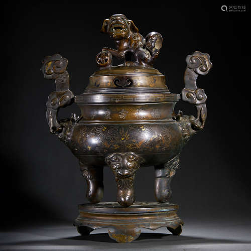 SILVER-INLAID BRONZE CENSER