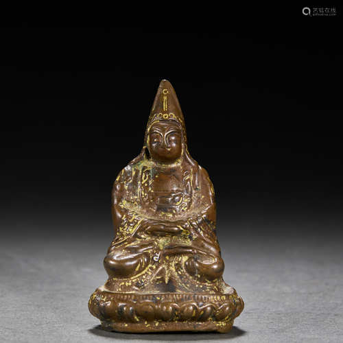 CHINESE GILT-BRONZE BUDDHA STATUE