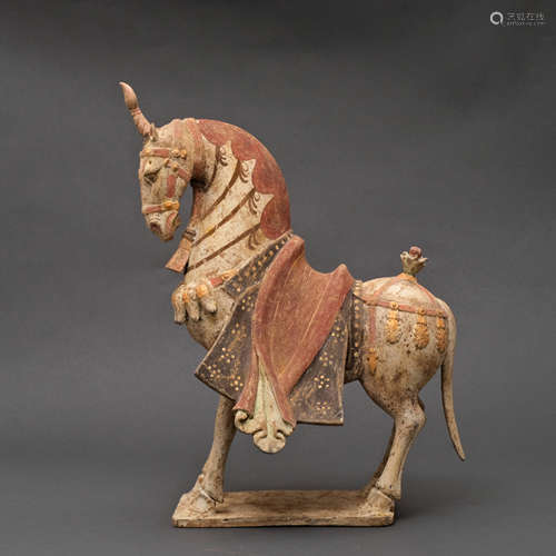 Painted pottery horse, Chinese Northern Qi Dynasty