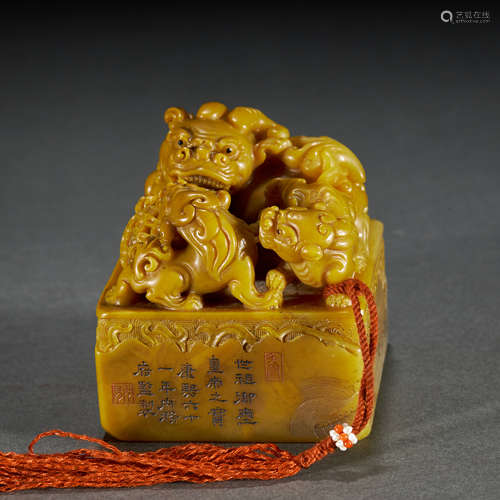 CHINESE TIANHUANG JADE BEAST SEAL