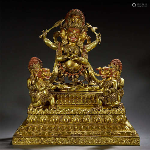 A SET OF GILT-BRONZE BUDDHA STATUES