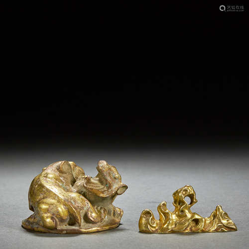 CHINESE GILT-BRONZE ORNAMENT,TANG/SONG DYNASTY