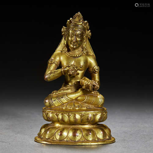 TIBETAN GILT-BRONZE BUDDHA STATUE