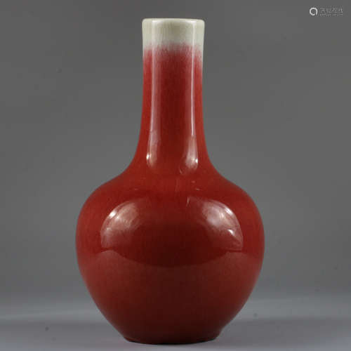 A COPPER-RED GLAZED VASE