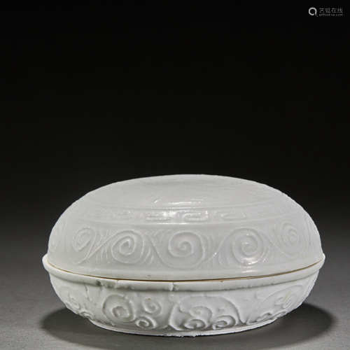 HUTIAN WARE WHITE GLAZED BOX AND COVER