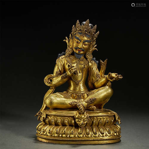 TIBETAN GILT-BRONZE BUDDHA STATUE