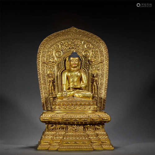 A FINE GILT-BRONZE BUDDHA STATUE