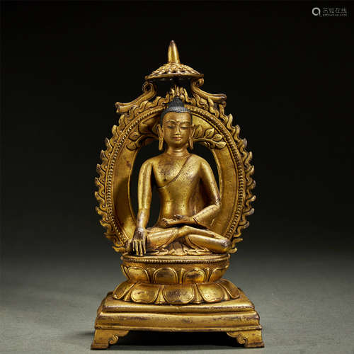 TIBETAN GILT-BRONZE BUDDHA STATUE