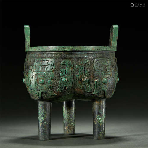 CHINESE BRONZE FOOD VESSEL,DING