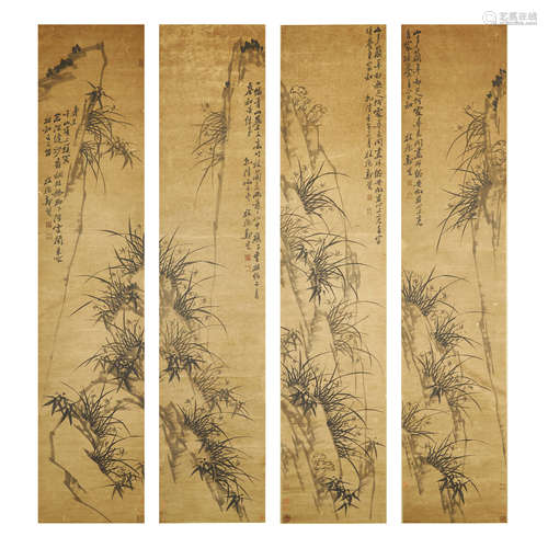 ZHENG BANQIAO,A SET OF CHINESE PAINTING AND CALLIGRAPHY