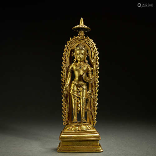 TIBETAN GILT-BRONZE BUDDHA STATUE