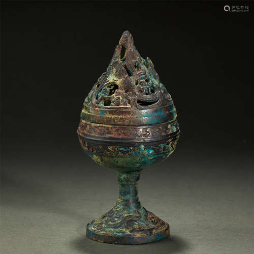 A BRONZE CENSER AN COVER