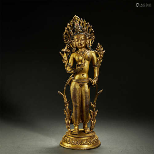 TIBETAN GILT-BRONZE BUDDHA STATUE