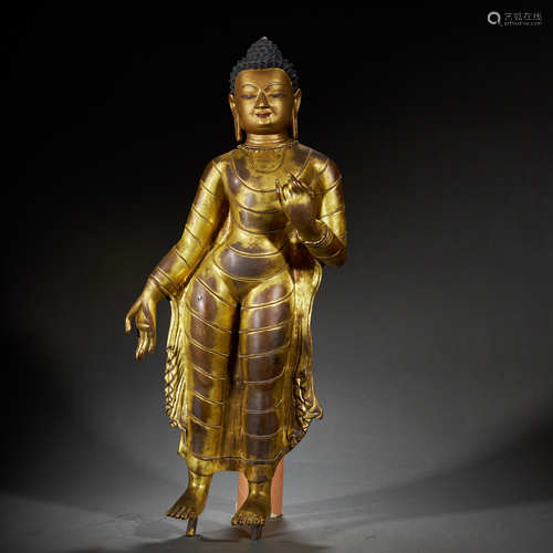 TIBETAN GILT-BRONZE BUDDHA STATUE