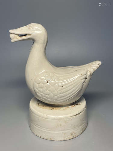 A DING WARE WHITE PORCELAIN DUCK