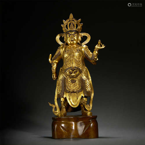 A GILT-BRONZE BUDDHA STATUE