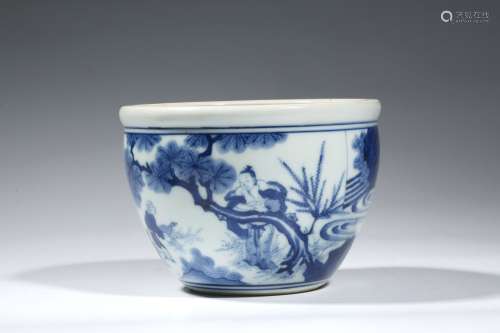 Blue And White Porcelain Figure Pattern Jar