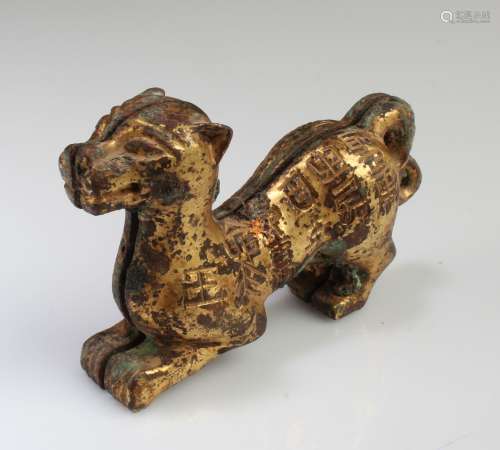 Chinese Gilt Bronze Tiger Solder Symbol