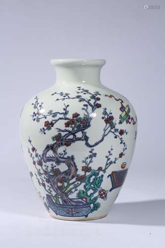 Qing Dynasty Qianlong Era Doucai Good Fortune Vase