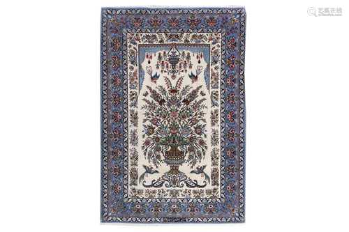 AN EXTREMELY FINE PART SILK SIGNED ISFAHAN RUG, CENTRAL PERS...