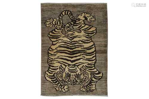 A FINE TIGER DESIGN RUG