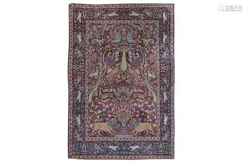 AN ANTIQUE MESHED RUG, SOUTH PERSIA