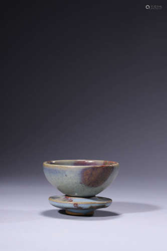 Jun Glaze Purple Spot Bowl Stand