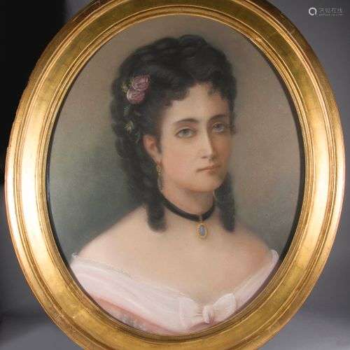 Ecole française du XIXème siècle, Portrait d'une dame de qua...