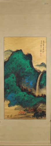 A Colorful Landsacpe Chinese Painting Zhang Daqian Mark