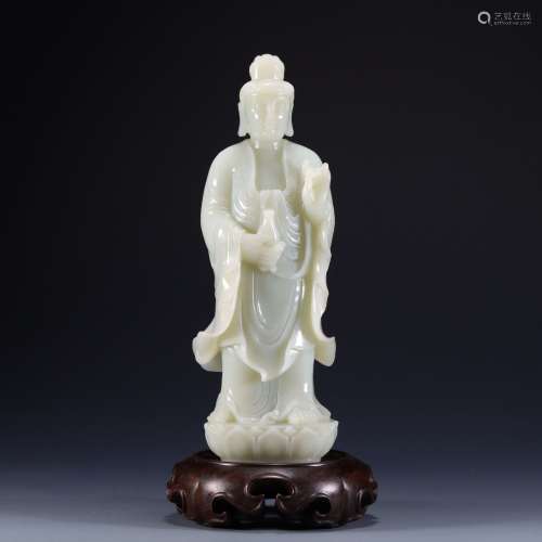 A Guanyin Jade Figure Statue