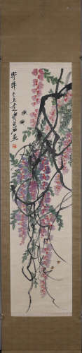 A Flower And Tree Chinese Painting Qi Baishi Mark