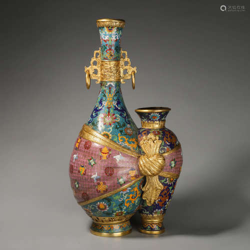 A Cloisonne Bronze Double Vase