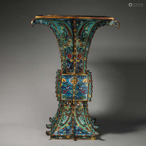 A Gilt Flower Pattern Cloisonne Bronze Vase